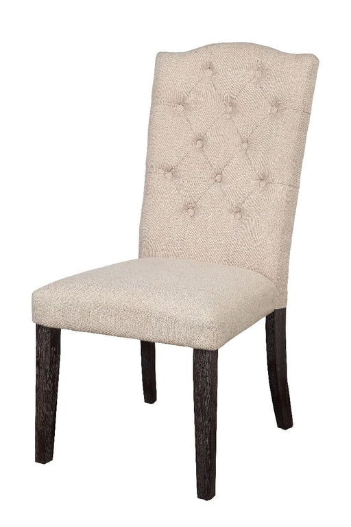 Gerardo - Side Chair (Set of 2) - Beige Linen & Weathered Espresso Unique Piece Furniture