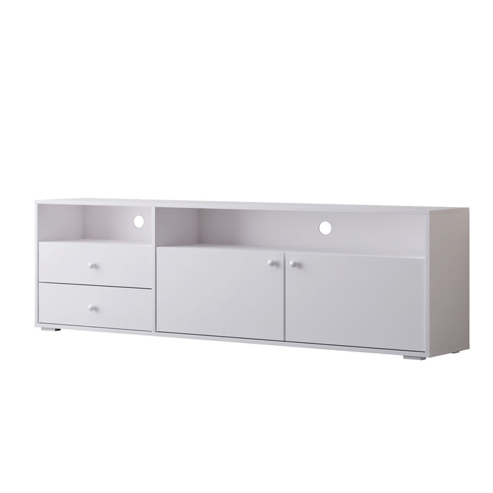 62.99" Modern Style Multi - Storage Space White Slide Rail TV Cabinet