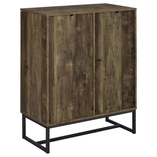 Carolyn - 2-Door Accent Cabinet - Rustic Oak And Gunmetal Unique Piece Furniture