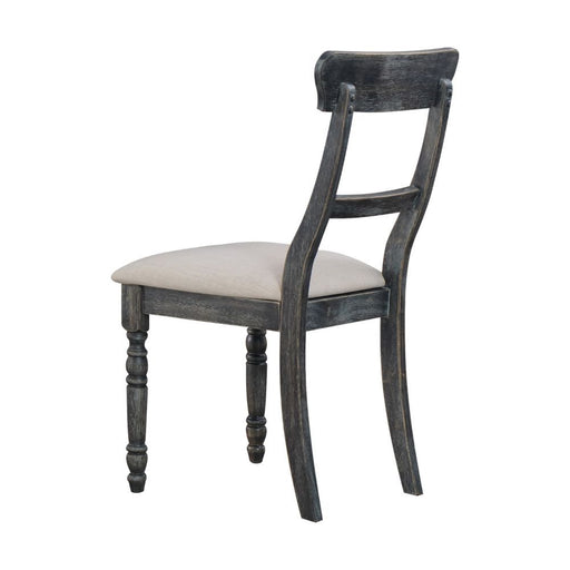 Leventis - Side Chair (Set of 2) - Light Brown Linen & Weathered Gray Unique Piece Furniture