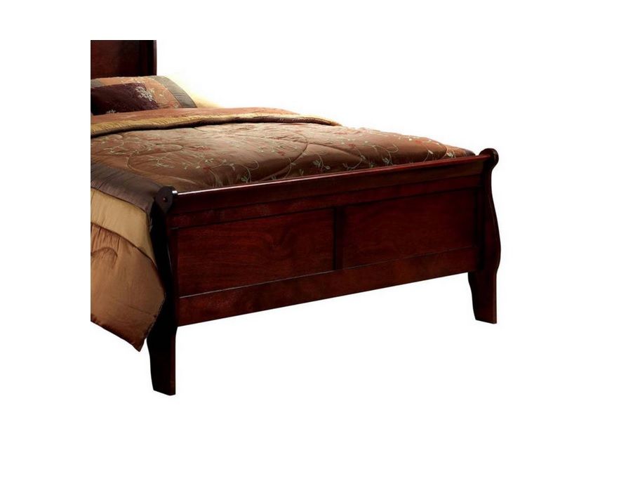Queen Size Bed Cherry Louis Phillipe Solidwood 1 Piece Bed Bedroom Sleigh Bed Bedroom Furniture