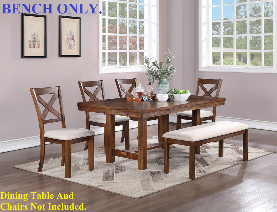 1 Piece Bench Only Natural Brown Finish Solid Wood Contemporary Style Kitchen Dining Room Furniture Seating