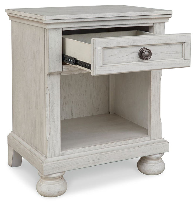 Robbinsdale - Antique White - One Drawer Night Stand Unique Piece Furniture