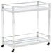 Chaseton - Clear / Silver Finish - Bar Cart Unique Piece Furniture