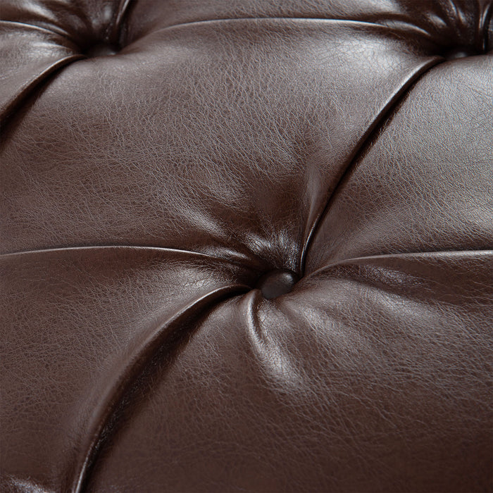Upholstered Chaise Lounge - Dark Brown