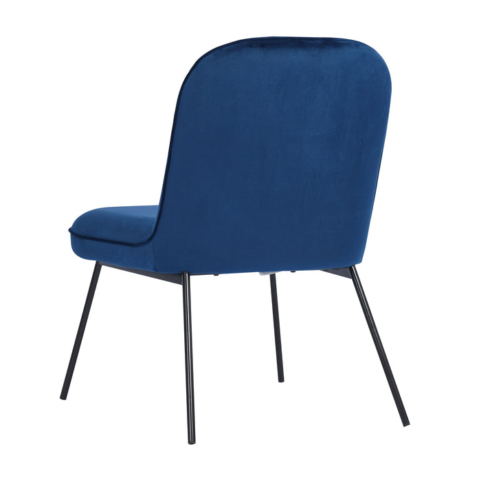(Set of 2) Accent Chair Soft Velvet Leisure Chair Upholstered Dining Chair With Backrest Armrest, Dark Blue