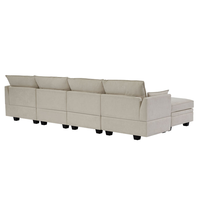 U_Style Modern Large U-Shape Modular Sectional Sofa, Convertible Sofa Bed With Reversible Chaise
