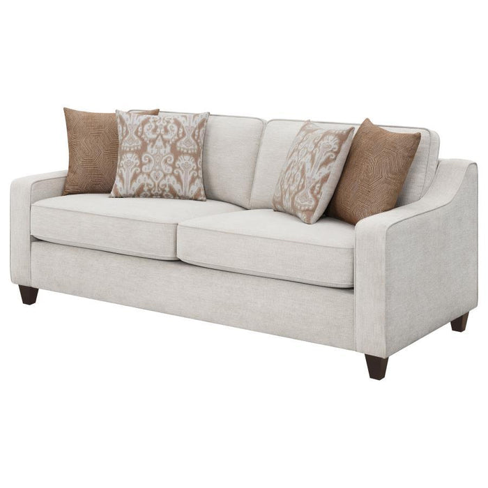 Christine - Upholstered Cushion Back Sofa - Beige Unique Piece Furniture