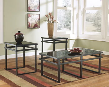 Laney - Black - Occasional Table Set (Set of 3) Unique Piece Furniture