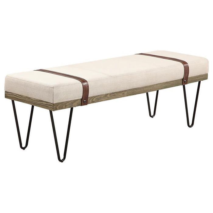 Austin - Upholstered Bench Beige And Black Unique Piece Furniture