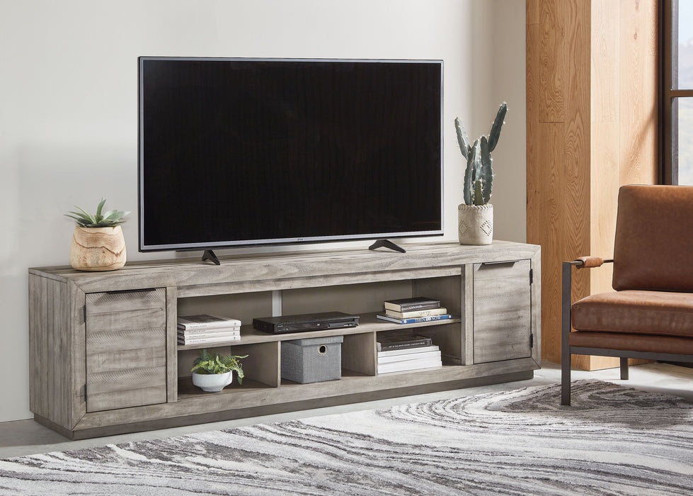 Naydell - Gray - Xl TV Stand W/Fireplace Option Unique Piece Furniture