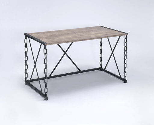 Jodie - Console Table - Rustic Oak & Antique Black Finish Unique Piece Furniture