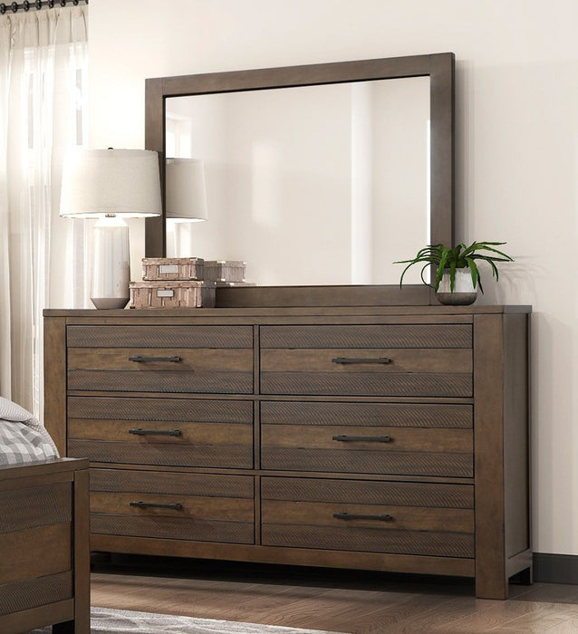 Bold Look Bedroom Furniture Antique Brown Finish 1 Piece Dresser Of 6 Drawers Ball Bearing Glides Wooden Furniture
