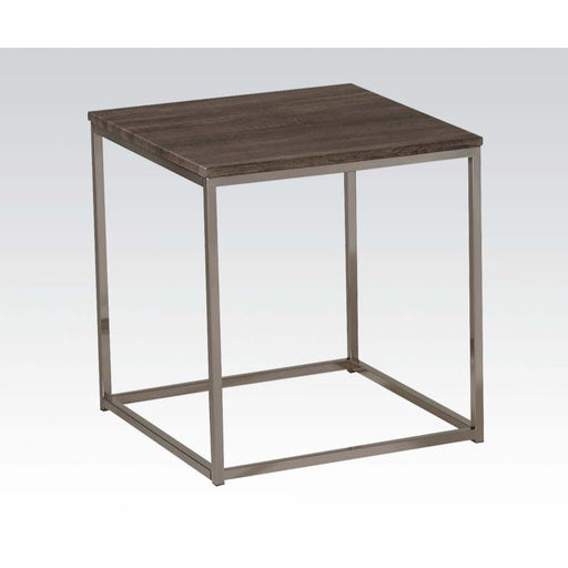 Cecil - End Table - Walnut & Brushed Nickel Unique Piece Furniture