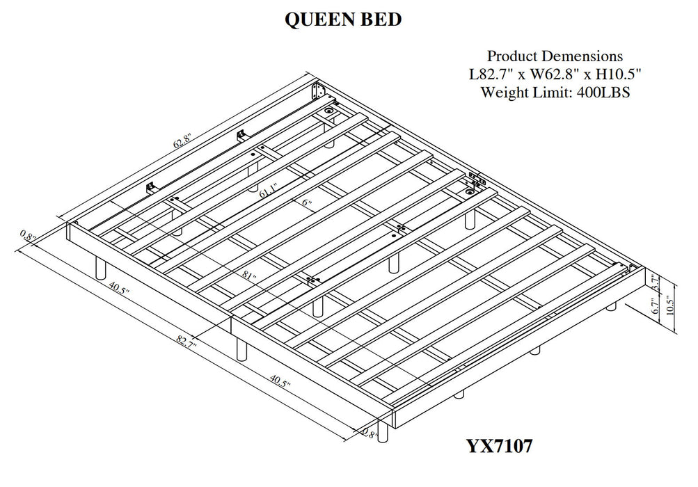 Modern Design Queen Floating Platform Bed Frame Of White Color
