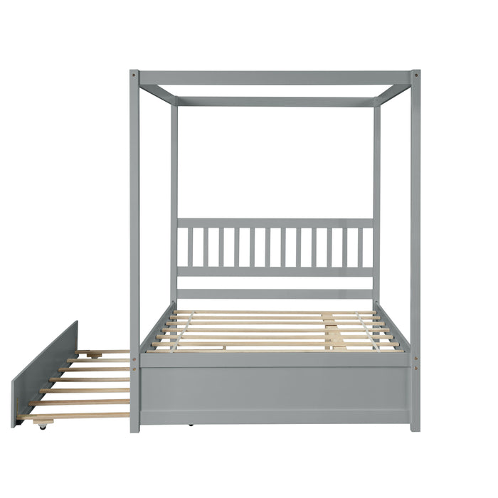 Full Bed With Twin Trundle For Gray Color