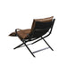 Zulgaz - Accent Chair - Cocoa Top Grain Leather & Matt Iron Finish Unique Piece Furniture