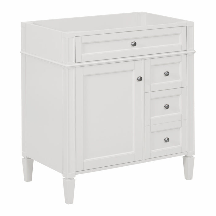 Bathroom Vanity Without Top Sink, Modern Bathroom Storage Cabinet With 2 Drawers And A Tip - Out Drawer (Not Include Basin) - White
