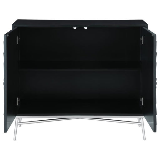 Josie - Rectangular 2-Door Accent Cabinet - Black And Silver Unique Piece Furniture