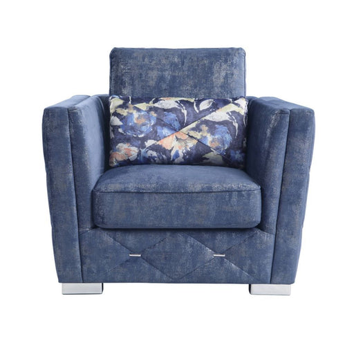 Emilia - Chair - 2-Tone Blue Fabric Unique Piece Furniture