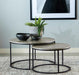 Lainey - Round 2 Piece Nesting Coffee Table - Gray And Gunmetal Unique Piece Furniture