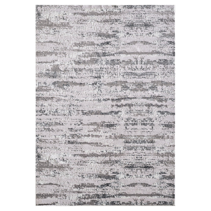 Milano Collection - Manhattan Silver Woven Area Rug - Grey