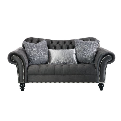 Gaura - Loveseat - Dark Gray Velvet Unique Piece Furniture