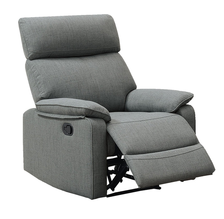 Gray Color Burlap Fabric Recliner Motion Recliner Chair 1 Piece Couch Manual Motion Living Room Furniture