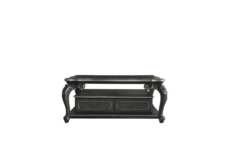 House - Delphine - Coffee Table - Clear Glass & Charcoal Finish Unique Piece Furniture