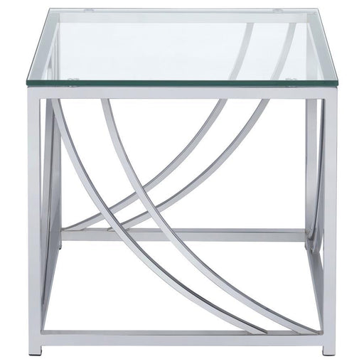 Lille - Glass Top Square End Table Accents - Chrome Unique Piece Furniture
