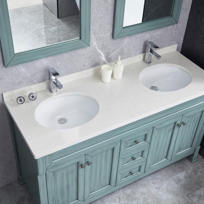 White Oval Undermount Bathroom Sink With Overflow