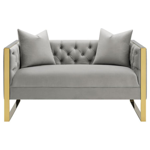 Eastbrook - Tufted Back Loveseat - Gray Unique Piece Furniture
