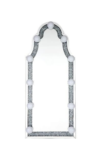 Noralie - Accent Floor Mirror - Mirrored & Faux Diamonds - Wood Unique Piece Furniture