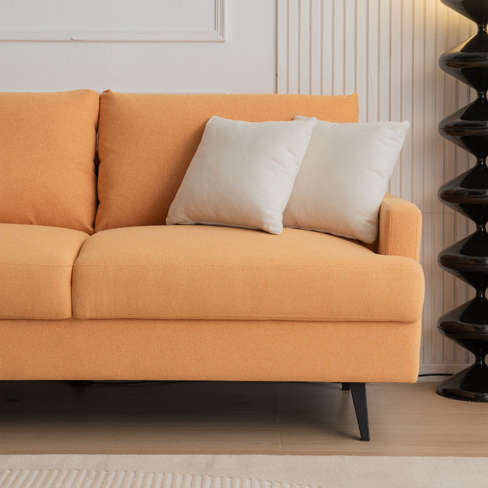 Upholstered Love Seat Resilience Sponge Couch - Yellow
