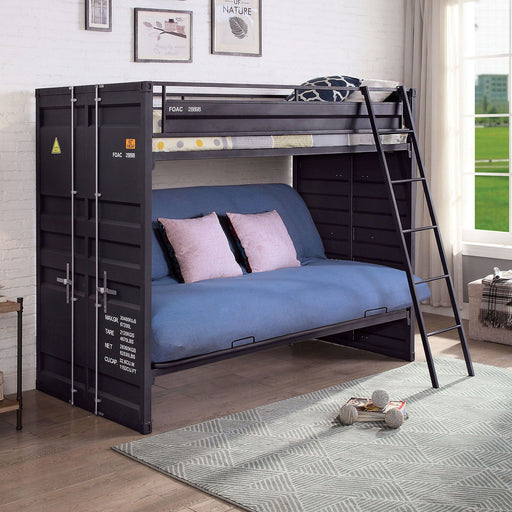 Lafray - Twin Bunk Bed With Futon Base - Black Unique Piece Furniture
