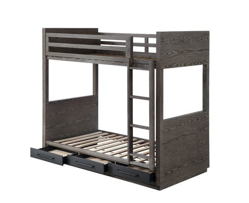 Estevon - Bunk Bed - Gray Oak Finish Unique Piece Furniture