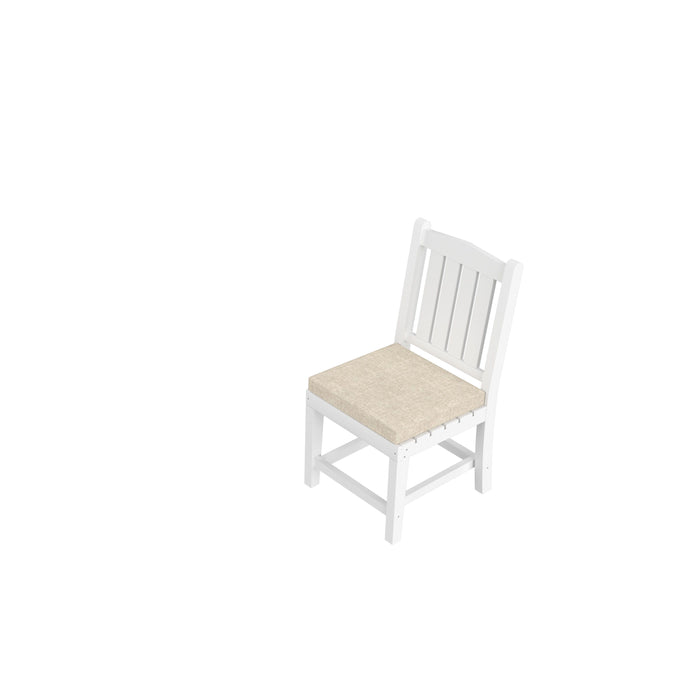 Dining Chair With Cushion No Armrest (Set of 2) - White