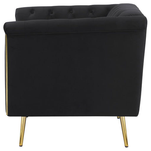 Holly - Tuxedo Arm Tufted Back Chair - Black Unique Piece Furniture