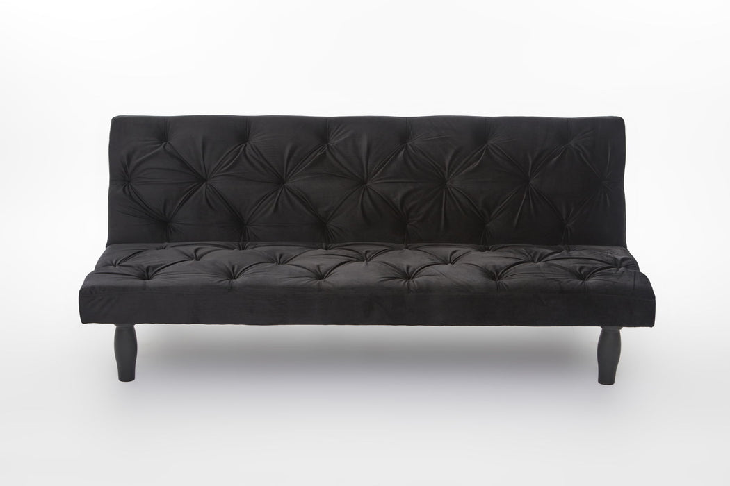 2534B Sofa Converts Into Sofa Bed 66" Black Velvet Sofa Bed Suitable For Family, Apartment, Bedroom