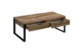 Aflo - Coffee Table - Weathered Oak & Black Finish Unique Piece Furniture