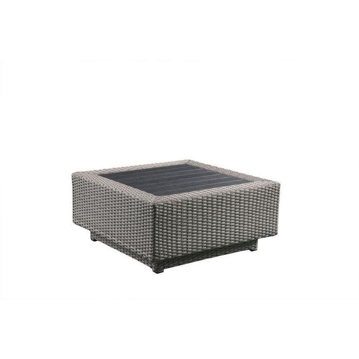 Salena - Patio Table - Beige Fabric & Gray Wicker Unique Piece Furniture