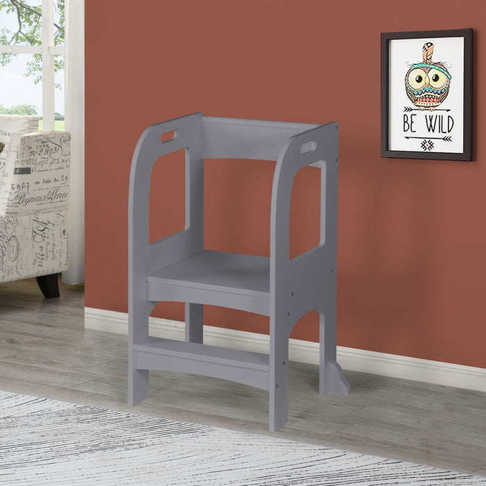 Child Stand ing Tower, Step Stools For Kids, Toddler Step Stool For Kitchen Counter - Gray