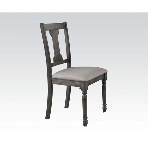 Wallace - Side Chair (Set of 2) - Tan Linen & Weathered Gray Unique Piece Furniture