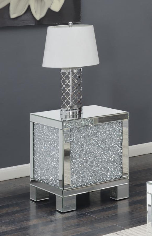 Gillian - Square End Table - Silver And Clear Mirror Unique Piece Furniture
