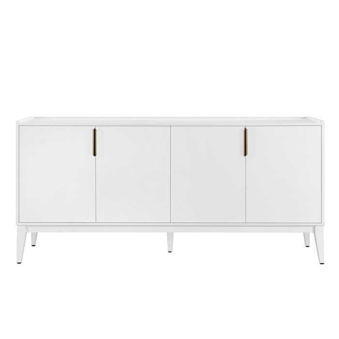 U_Style Storage Cabinet Sideboard Wooden Cabinet With 4 Doors For Hallway, Entryway, Living Room, Bedroom, Adjustable Shelf - White