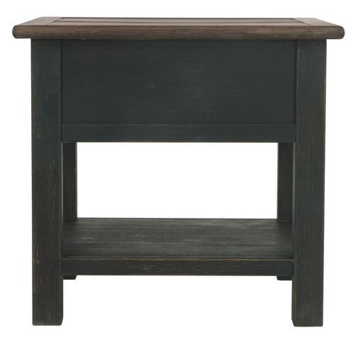 Tyler - Grayish Brown / Black - Rectangular End Table Unique Piece Furniture