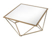 Fogya - Coffee Table - Mirrored & Champagne Gold Finish Unique Piece Furniture