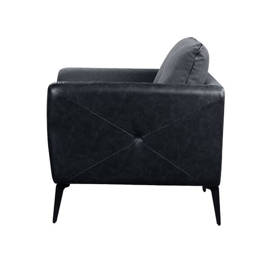 Harun - Loveseat - Gray Fabric & PU Unique Piece Furniture