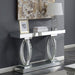 Amalia - Rectangular Sofa Table With Shelf - Clear Mirror Unique Piece Furniture