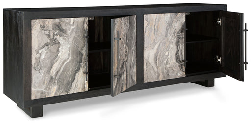 Lakenwood - Black / Gray / Ivory - Accent Cabinet Unique Piece Furniture